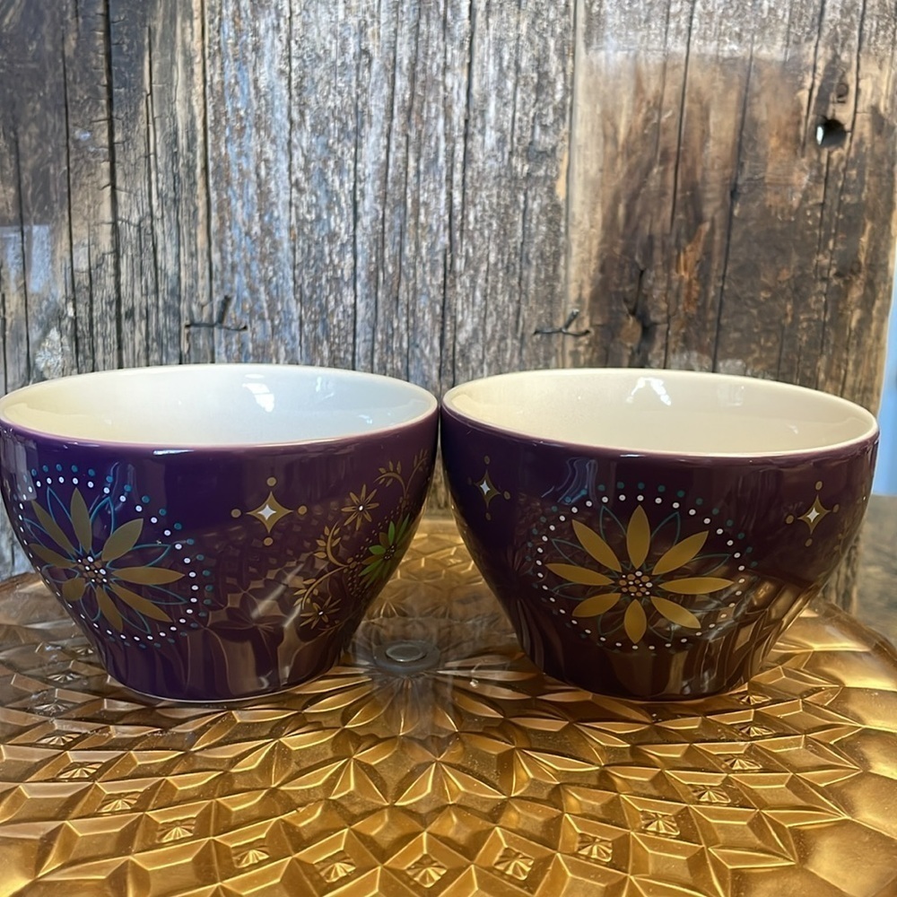 Starbucks |Holiday| 2006 | Gold & Eggplant Purple | Star| Coffee | 12 oz Cup Set - Picture 6 of 16